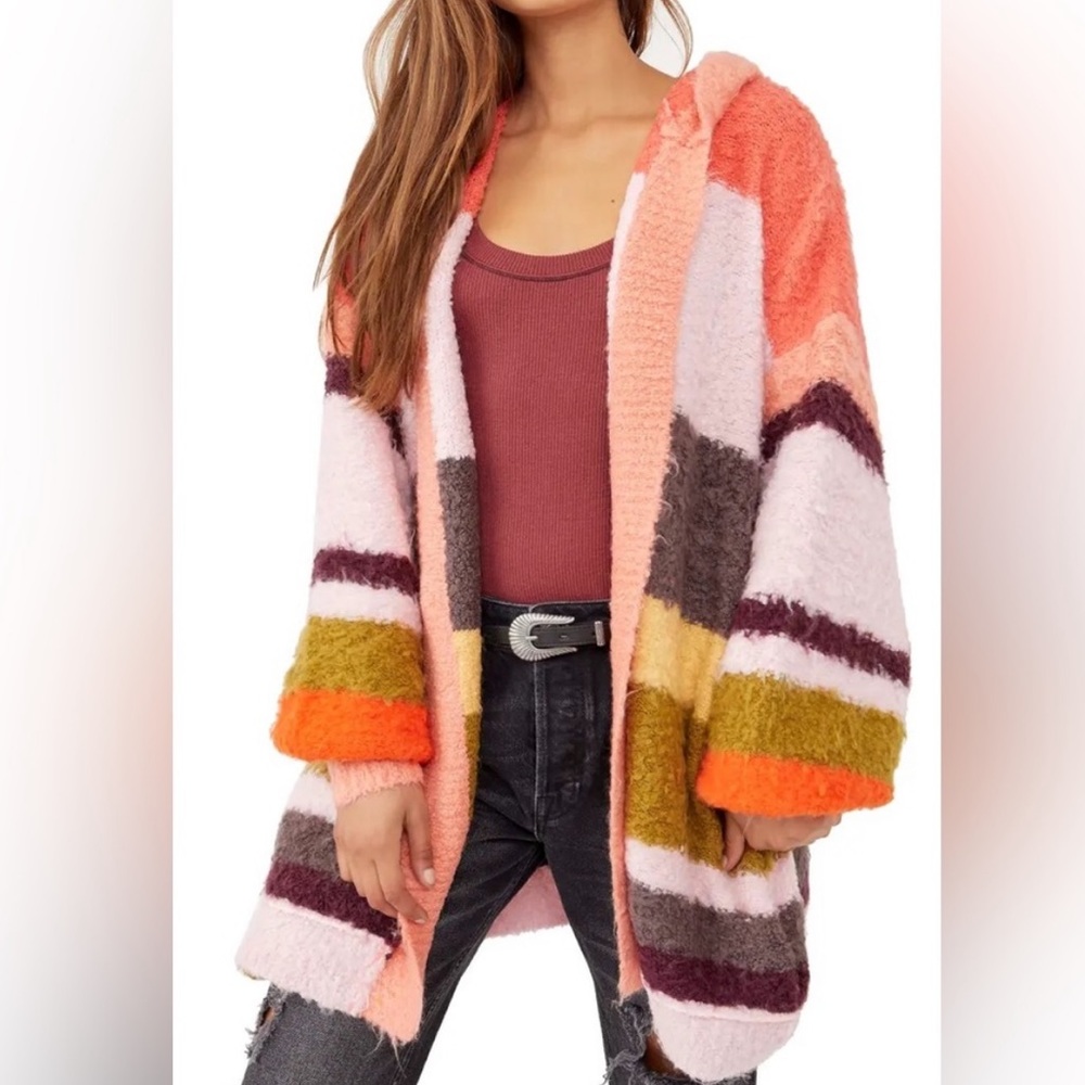 Free People Dream Team Cardigan Sweater with Hood - NWOT